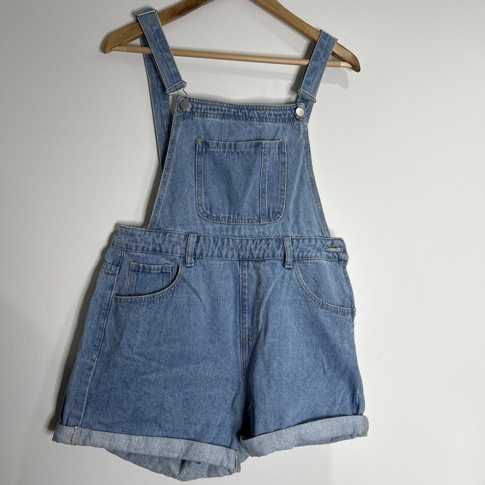 Dazy Women's Overall Jean Shorts‎ Size Large Boho Country